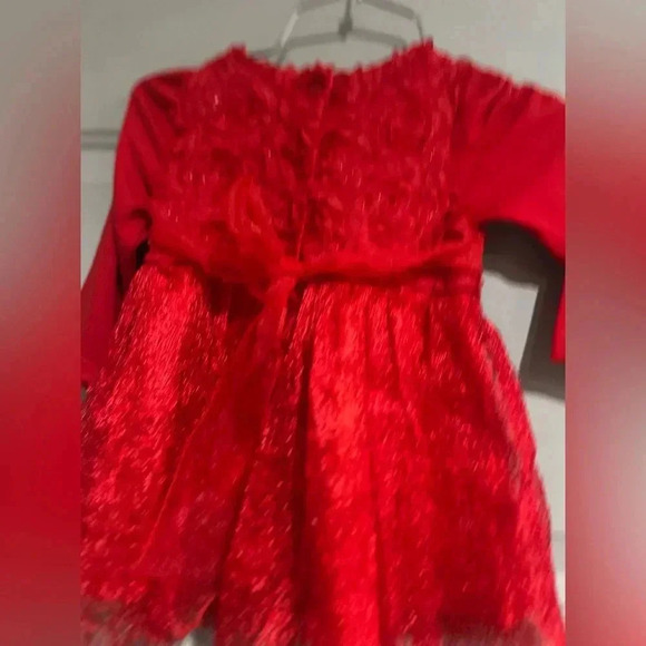 Wennikids Red Flower Girl Christening Birthday Party Dress 9 months 16-18 lbs - Picture 9 of 11